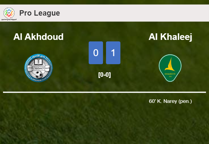 Al Khaleej conquers Al Akhdoud 1-0 with a goal scored by K. Narey