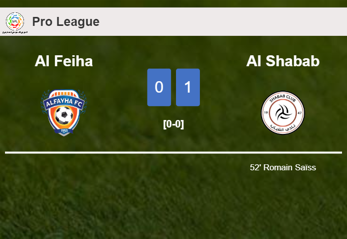 Al Shabab conquers Al Feiha 1-0 with a goal scored by R. Saïss