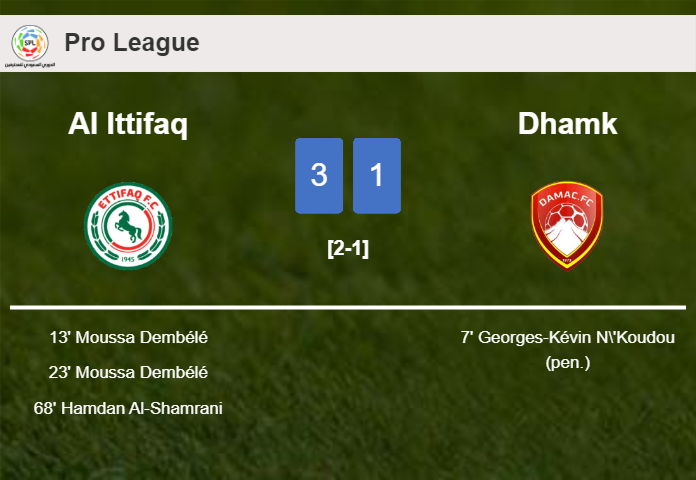 Al Ittifaq beats Dhamk 3-1 after recovering from a 0-1 deficit