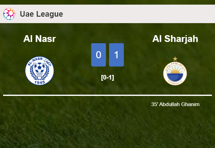 Al Sharjah defeats Al Nasr 1-0 with a goal scored by A. Ghanim