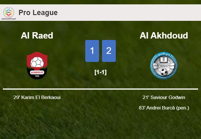 Al Akhdoud overcomes Al Raed 2-1