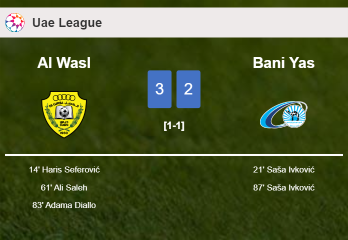 Al Wasl overcomes Bani Yas 3-2