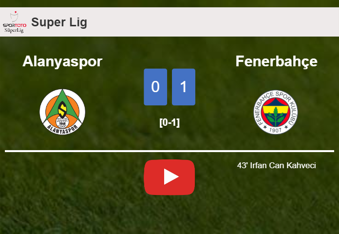 Fenerbahçe tops Alanyaspor 1-0 with a goal scored by I. Can. HIGHLIGHTS