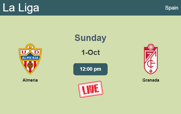 How to watch Almería vs. Granada on live stream and at what time