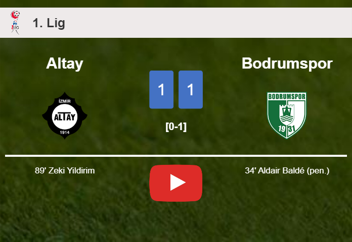 Altay grabs a draw against Bodrumspor. HIGHLIGHTS