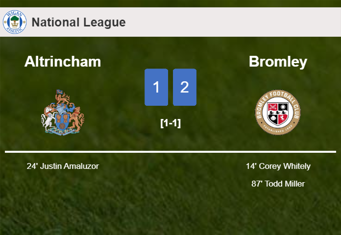 Bromley snatches a 2-1 win against Altrincham