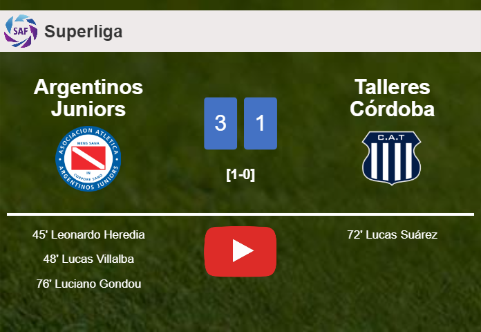 Argentinos Juniors beats Talleres Córdoba 3-1. HIGHLIGHTS
