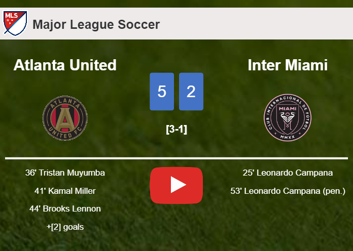 Atlanta United estinguishes Inter Miami 5-2 with a superb match. HIGHLIGHTS