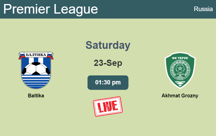How to watch Baltika vs. Akhmat Grozny on live stream and at what time