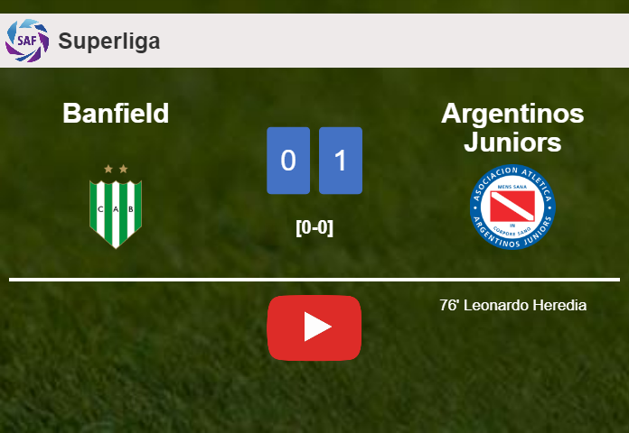 Argentinos Juniors defeats Banfield 1-0 with a goal scored by L. Heredia. HIGHLIGHTS