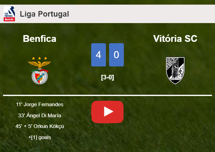 Benfica wipes out Vitória SC 4-0 after playing a fantastic match. HIGHLIGHTS