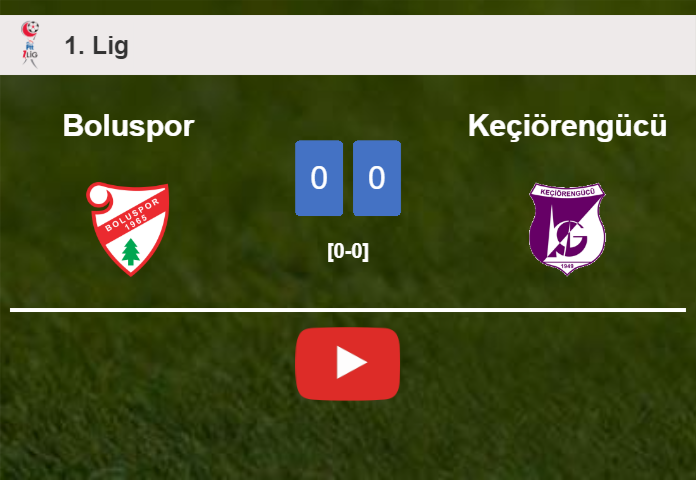 Boluspor draws 0-0 with Keçiörengücü on Saturday. HIGHLIGHTS