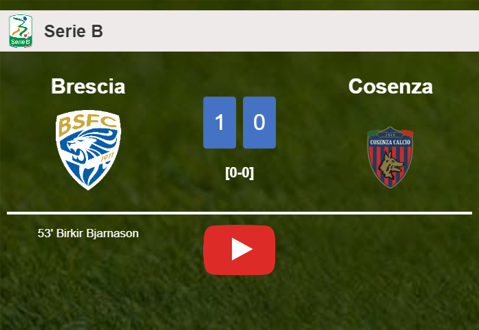 Brescia beats Cosenza 1-0 with a goal scored by B. Bjarnason. HIGHLIGHTS