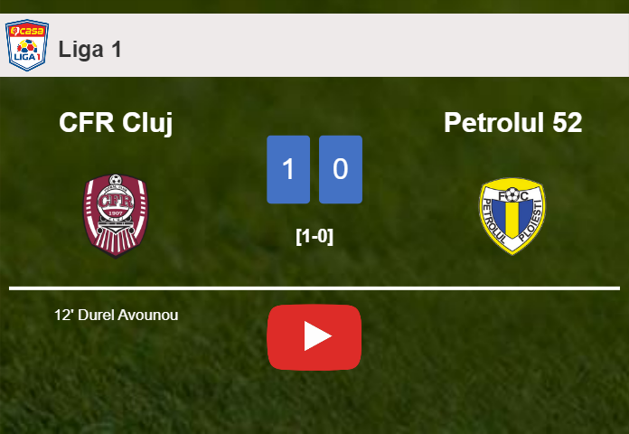 CFR Cluj overcomes Petrolul 52 1-0 with a goal scored by D. Avounou. HIGHLIGHTS