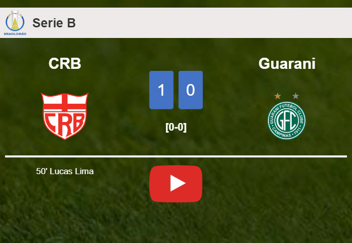 CRB prevails over Guarani 1-0 with a goal scored by L. Lima. HIGHLIGHTS