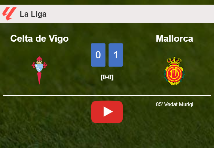 Mallorca tops Celta de Vigo 1-0 with a late goal scored by V. Muriqi. HIGHLIGHTS