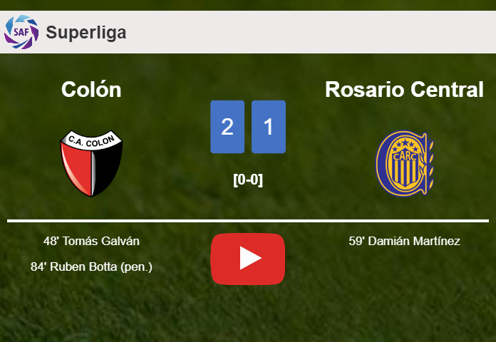 Colón tops Rosario Central 2-1. HIGHLIGHTS