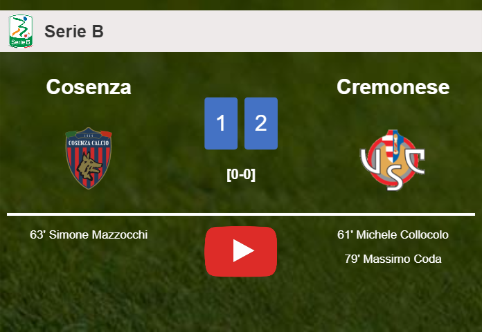 Cremonese beats Cosenza 2-1. HIGHLIGHTS