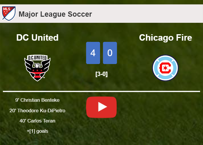 DC United annihilates Chicago Fire 4-0 with a superb match. HIGHLIGHTS