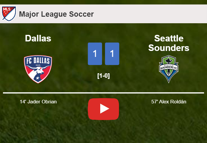 Dallas and Seattle Sounders draw 1-1 on Saturday. HIGHLIGHTS