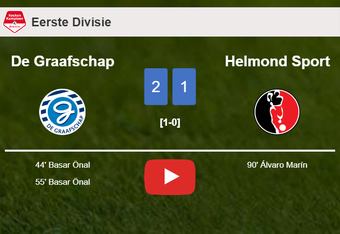 De Graafschap defeats Helmond Sport 2-1 with B. Önal scoring a double. HIGHLIGHTS