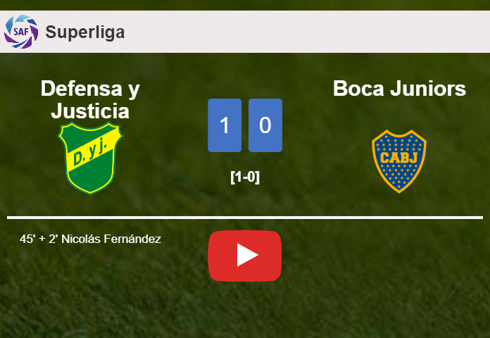 Defensa y Justicia defeats Boca Juniors 1-0 with a goal scored by N. Fernández. HIGHLIGHTS