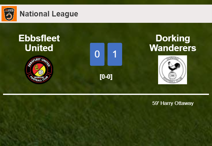 Dorking Wanderers conquers Ebbsfleet United 1-0 with a goal scored by H. Ottaway