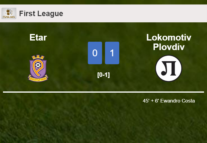 Lokomotiv Plovdiv defeats Etar 1-0 with a goal scored by E. Costa