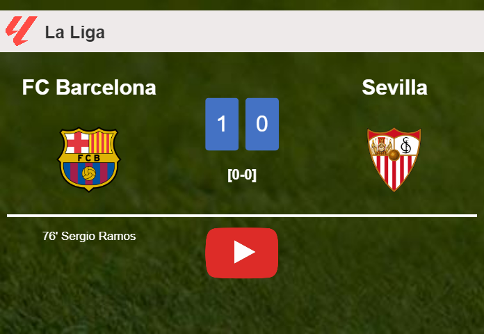 FC Barcelona conquers Sevilla 1-0 with a late and unfortunate own goal from S. Ramos. HIGHLIGHTS
