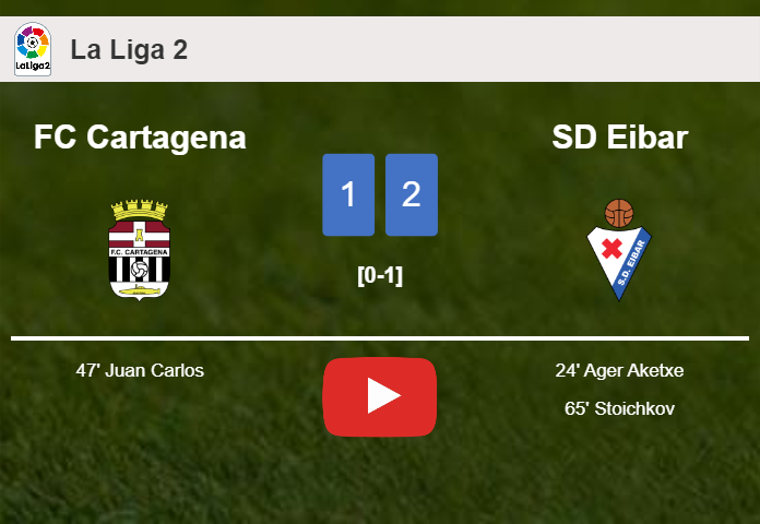 SD Eibar defeats FC Cartagena 2-1. HIGHLIGHTS