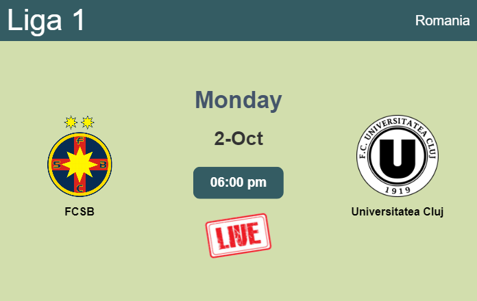 How to watch FCSB vs. Universitatea Cluj on live stream and at what time