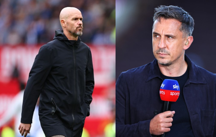Gary Neville points out dressing room chaos under Erik Ten Hag