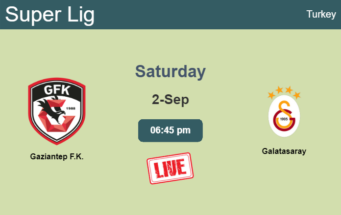 How to watch Gaziantep F.K. vs. Galatasaray on live stream and at what time