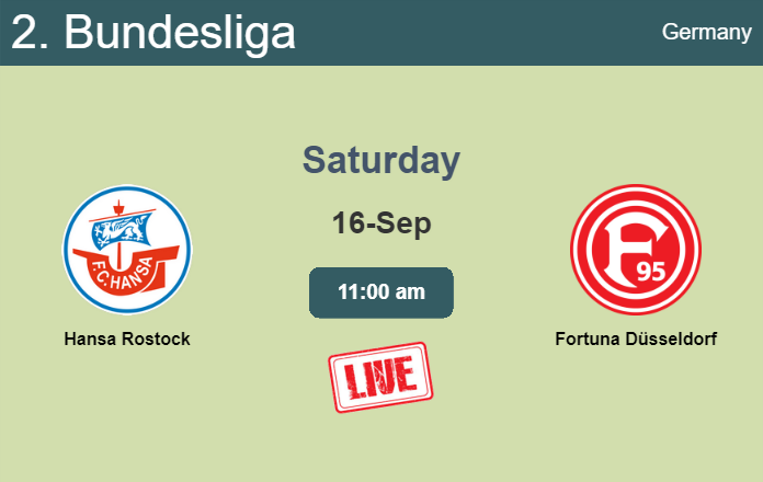 How to watch Hansa Rostock vs. Fortuna Düsseldorf on live stream and at what time