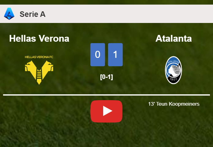 Atalanta prevails over Hellas Verona 1-0 with a goal scored by T. Koopmeiners. HIGHLIGHTS
