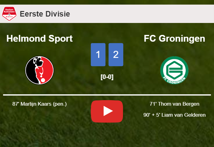FC Groningen clutches a 2-1 win against Helmond Sport. HIGHLIGHTS