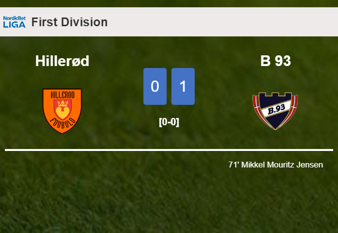 B 93 conquers Hillerød 1-0 with a goal scored by M. Mouritz