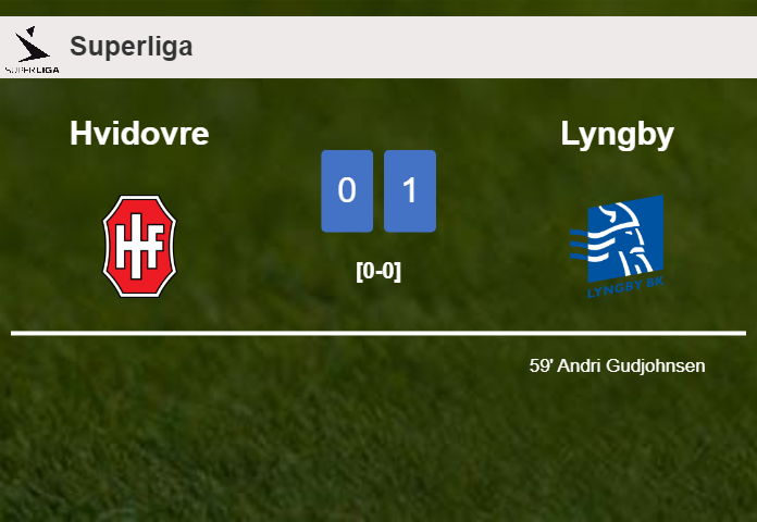 Lyngby overcomes Hvidovre 1-0 with a goal scored by A. Gudjohnsen