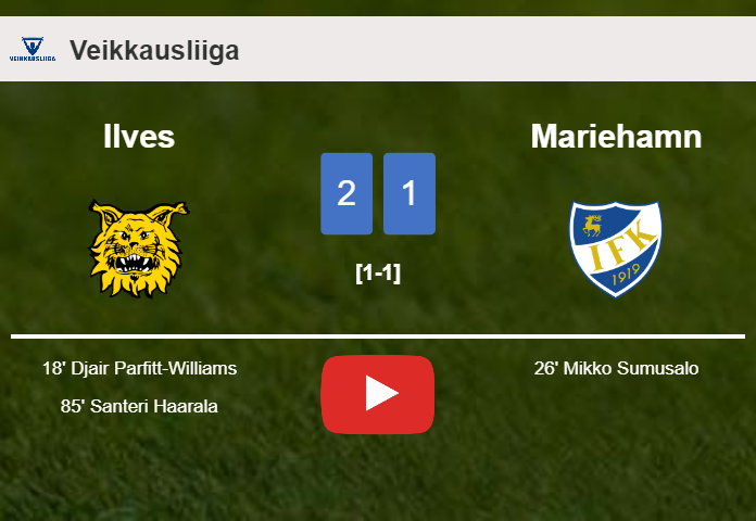 Ilves seizes a 2-1 win against Mariehamn. HIGHLIGHTS