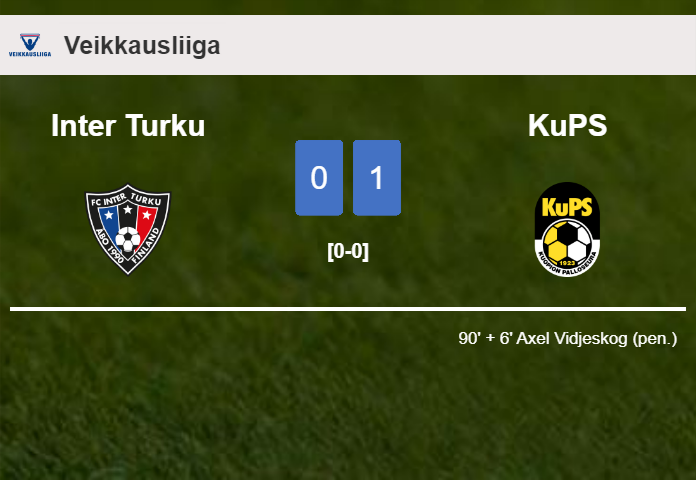 KuPS overcomes Inter Turku 1-0 with a late goal scored by A. Vidjeskog