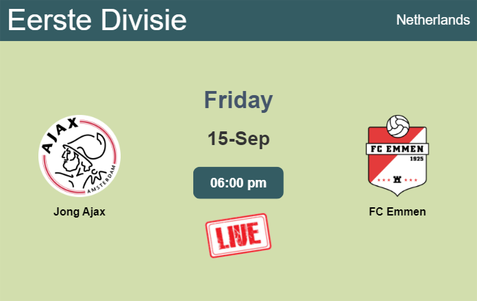 How to watch Jong Ajax vs. FC Emmen on live stream and at what time