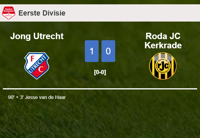 Jong Utrecht defeats Roda JC Kerkrade 1-0 with a late goal scored by J. van