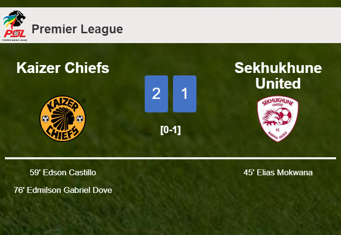 Kaizer Chiefs recovers a 0-1 deficit to defeat Sekhukhune United 2-1