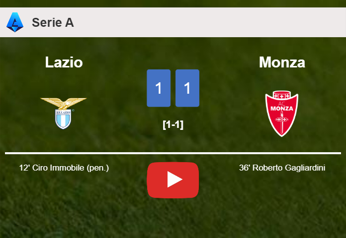 Lazio and Monza draw 1-1 on Sunday. HIGHLIGHTS
