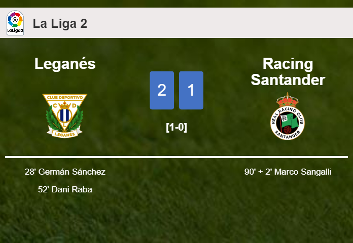Leganés steals a 2-1 win against Racing Santander