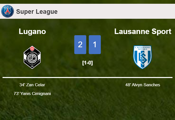 Lugano conquers Lausanne Sport 2-1