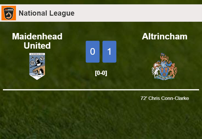 Altrincham tops Maidenhead United 1-0 with a goal scored by C. Conn-Clarke