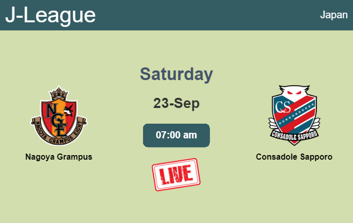 How to watch Nagoya Grampus vs. Consadole Sapporo on live stream and at what time