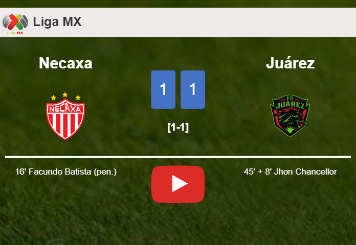 Necaxa and Juárez draw 1-1 on Saturday. HIGHLIGHTS