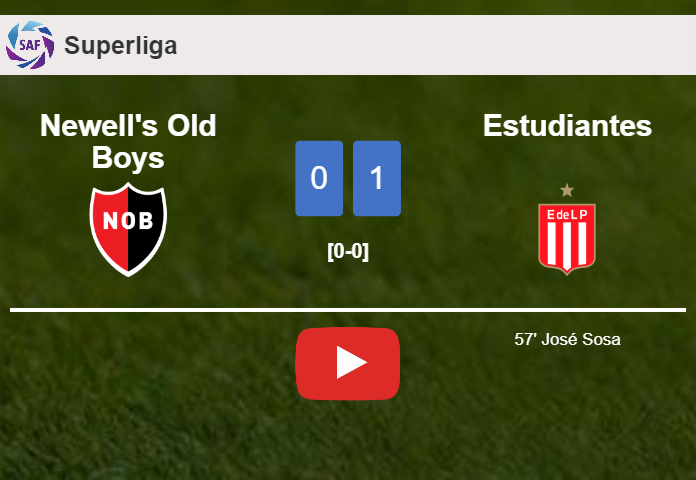 Estudiantes overcomes Newell's Old Boys 1-0 with a goal scored by J. Sosa. HIGHLIGHTS